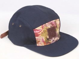 Custom OEM 5 Panel Camp Hat with Leather Patch